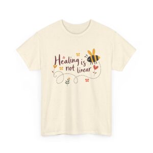 Healing Is Not Linear Bumblebee Mental Health Growth Self Care Aesthetic Nature Unisex Heavy Cotton Tee