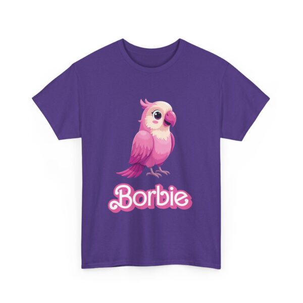 Borbie Parrot Meme Bird Design Cute Pink Borb Cartoon Parody Unisex Heavy Cotton Tee - Image 3