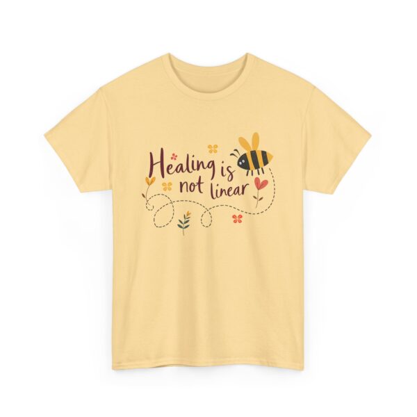Healing Is Not Linear Bumblebee Mental Health Growth Self Care Aesthetic Nature Unisex Heavy Cotton Tee - Image 5
