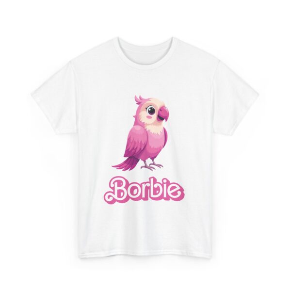 Borbie Parrot Meme Bird Design Cute Pink Borb Cartoon Parody Unisex Heavy Cotton Tee - Image 4