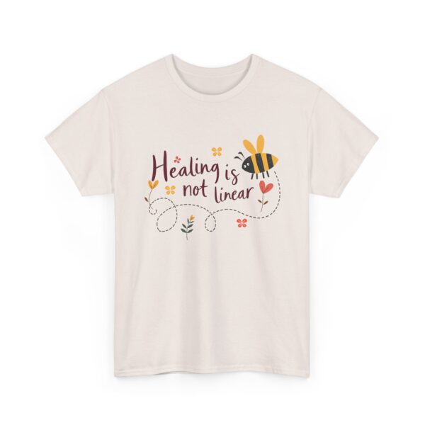 Healing Is Not Linear Bumblebee Mental Health Growth Self Care Aesthetic Nature Unisex Heavy Cotton Tee - Image 4