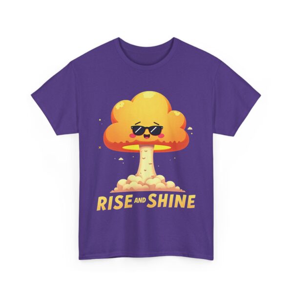Rise and Shine Funny Kawaii Nuclear Explosion Cartoon Absurd Humor Design Unisex Heavy Cotton Tee - Image 2