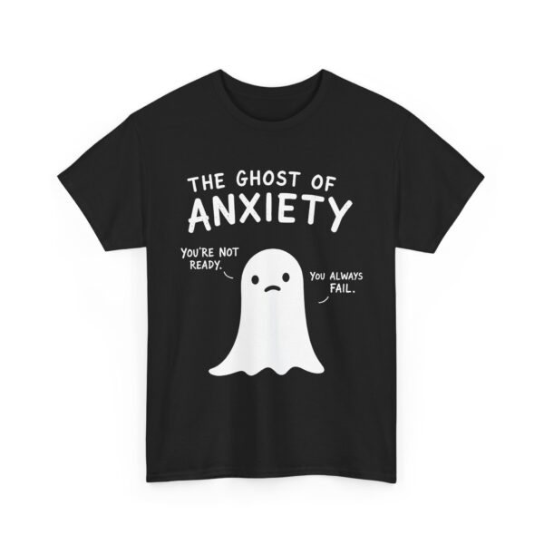 The Ghost of Anxiety – Minimalist Mental Health Doodle Ghost Design Unisex Heavy Cotton Tee
