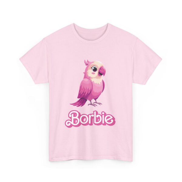 Borbie Parrot Meme Bird Design Cute Pink Borb Cartoon Parody Unisex Heavy Cotton Tee - Image 7
