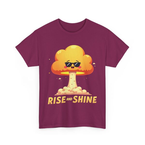 Rise and Shine Funny Kawaii Nuclear Explosion Cartoon Absurd Humor Design Unisex Heavy Cotton Tee - Image 4