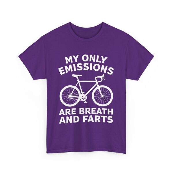 Funny Cyclist Design Breath Farts Carbon Emissions Joke Unisex Heavy Cotton Tee - Image 5