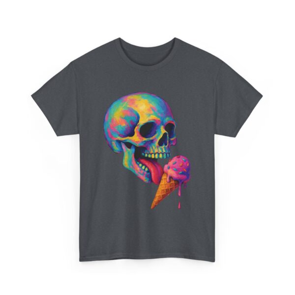 Candy Skull Licking Ice Cream Cute Dark Aesthetic Unisex Heavy Cotton Tee - Image 4
