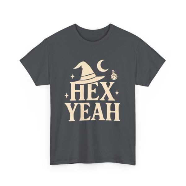 Hex Yeah Witch Humor Sarcastic Gothic Witchy Vibes Unisex Heavy Cotton Tee - Image 3
