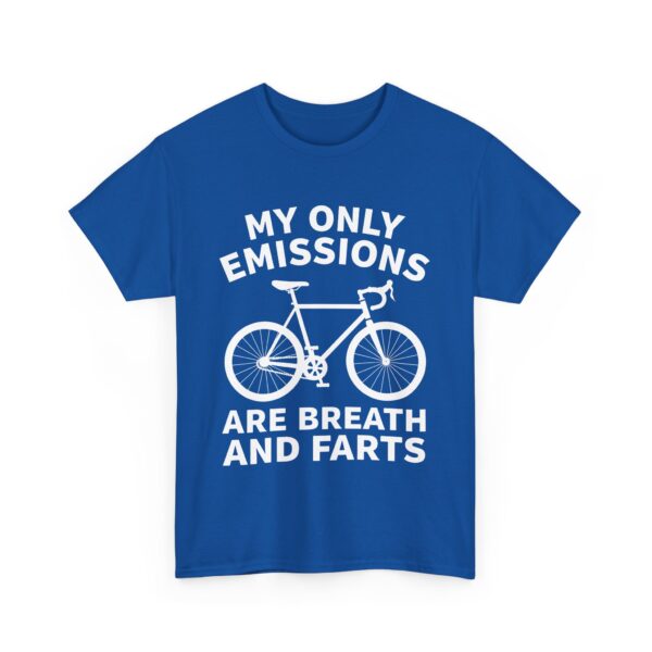 Funny Cyclist Design Breath Farts Carbon Emissions Joke Unisex Heavy Cotton Tee - Image 4