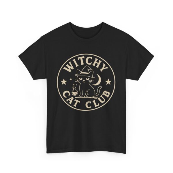Witchy Cat Club Funny Witch Humor Cat Lover Aesthetic Design Unisex Heavy Cotton Tee