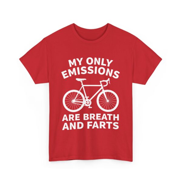 Funny Cyclist Design Breath Farts Carbon Emissions Joke Unisex Heavy Cotton Tee - Image 7