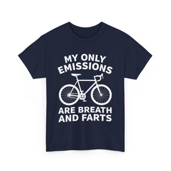 Funny Cyclist Design Breath Farts Carbon Emissions Joke Unisex Heavy Cotton Tee - Image 2