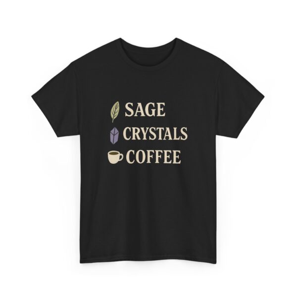 Sage Crystals Coffee Witch Lifestyle Alternative Vibes Design Unisex Heavy Cotton Tee