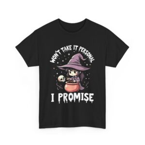 Sarcastic Witch Vintage Letter Art Funny Quirky Witchy Dark Feminine Aesthetic Distressed Gothic Humor Unisex Heavy Cotton Tee