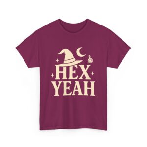 Hex Yeah Witch Humor Sarcastic Gothic Witchy Vibes Unisex Heavy Cotton Tee