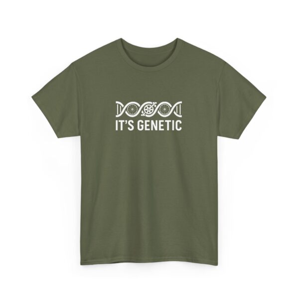 Funny Cycling DNA Helix – It's Genetic Bike Crank Pedals Wheels Unisex Heavy Cotton Tee - Image 3