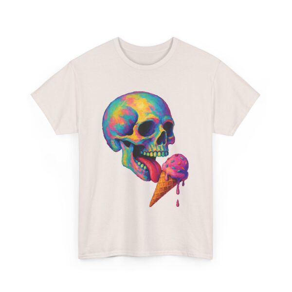 Candy Skull Licking Ice Cream Cute Dark Aesthetic Unisex Heavy Cotton Tee - Image 2