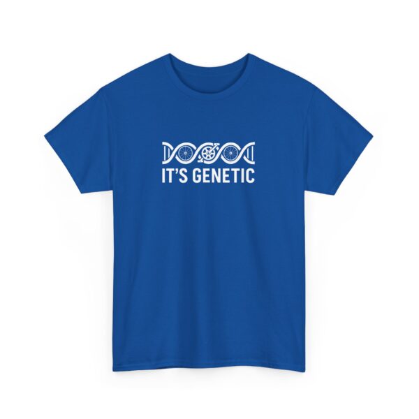 Funny Cycling DNA Helix – It's Genetic Bike Crank Pedals Wheels Unisex Heavy Cotton Tee - Image 4
