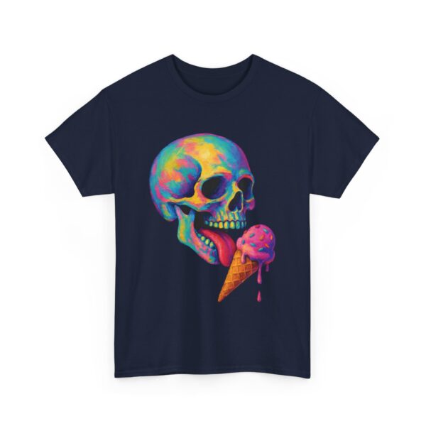 Candy Skull Licking Ice Cream Cute Dark Aesthetic Unisex Heavy Cotton Tee - Image 5