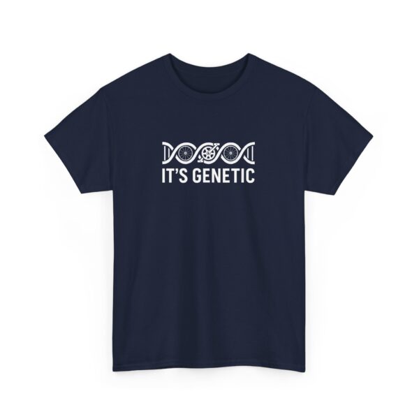 Funny Cycling DNA Helix – It's Genetic Bike Crank Pedals Wheels Unisex Heavy Cotton Tee - Image 2