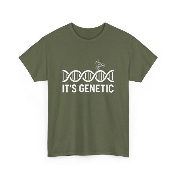 Funny MTB DNA Helix Mountain Bike It's Genetic Unisex Heavy Cotton Tee - Image 3