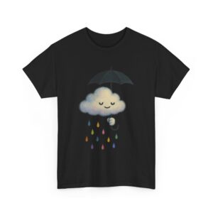 Soft Cloud with Black Umbrella Pastel Dark Aesthetic Unisex Heavy Cotton Tee