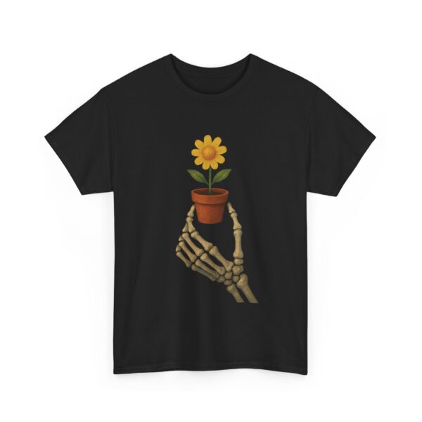 Skeleton Hand with Flower Cute Dark Aesthetic Unisex Heavy Cotton Tee