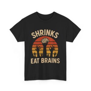 Funny Halloween Psychiatrist Shrinks Eat Brains Zombie Unisex Heavy Cotton Tee