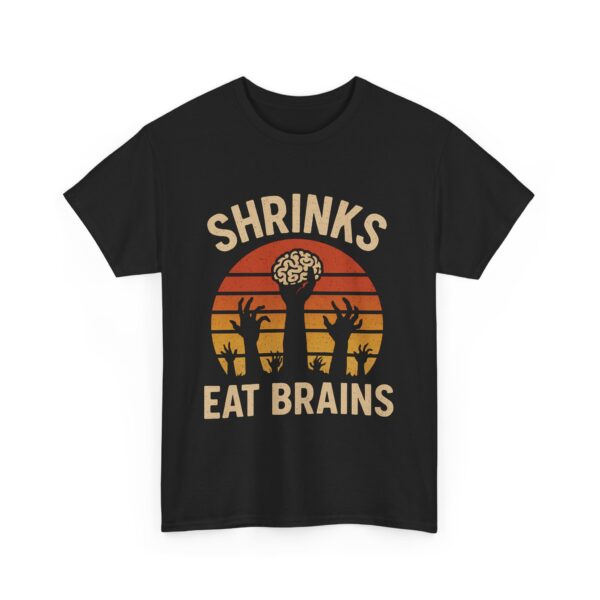 Funny Halloween Psychiatrist Shrinks Eat Brains Zombie Unisex Heavy Cotton Tee