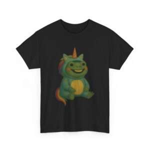 Frog in Unicorn Onesie – Funny Cute Animal Costume Art Unisex Heavy Cotton Tee