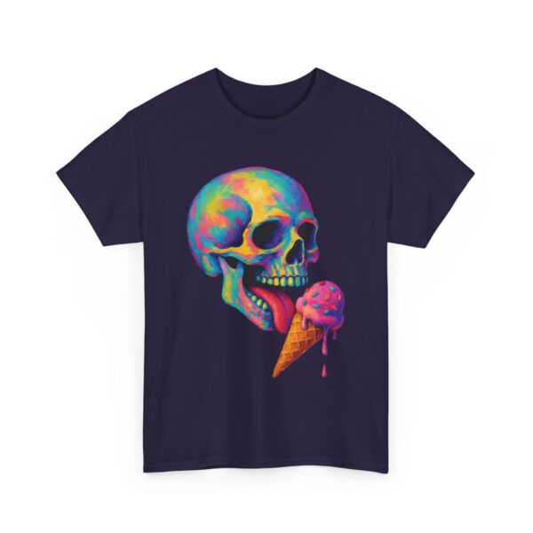 Candy Skull Licking Ice Cream Cute Dark Aesthetic Unisex Heavy Cotton Tee - Image 6