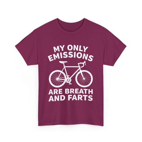 Funny Cyclist Design Breath Farts Carbon Emissions Joke Unisex Heavy Cotton Tee - Image 6