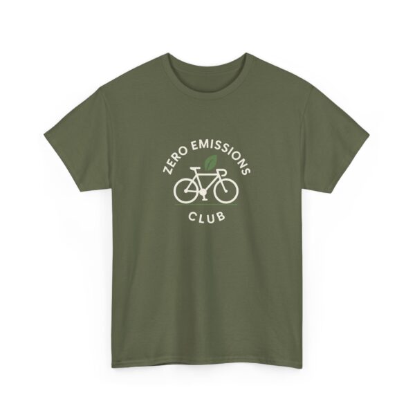 Zero Emissions Club Eco Cyclist Climate Rider Unisex Heavy Cotton Tee - Image 2
