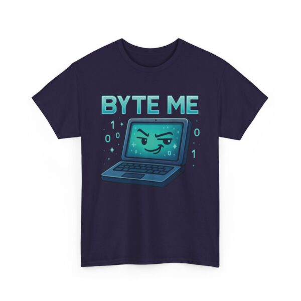 Byte Me Cute Tech Cartoon Programmer Humor Unisex Heavy Cotton Tee - Image 5