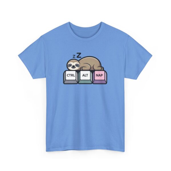 Ctrl + Alt + Nap + Sloth Funny Work From Home Tech Cartoon Unisex Heavy Cotton Tee - Image 7
