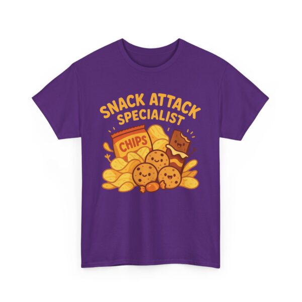 Snack Attack Specialist Funny Cartoon Food Lover Unisex Heavy Cotton Tee - Image 4