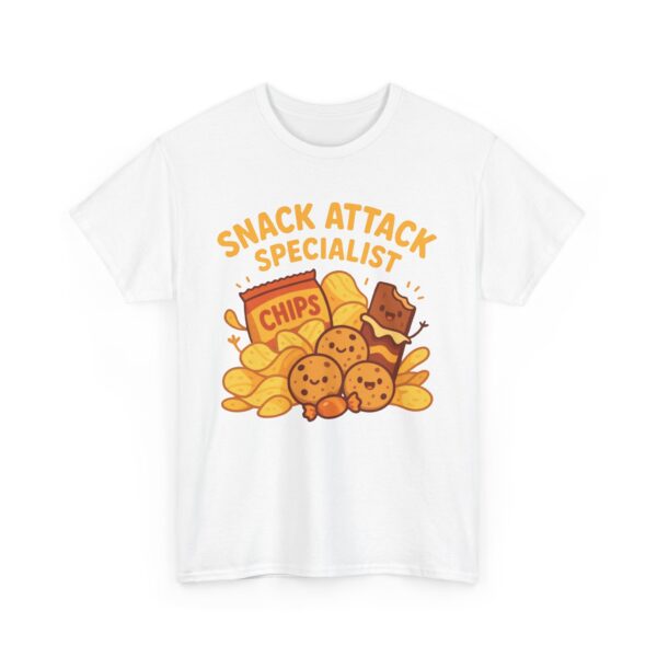Snack Attack Specialist Funny Cartoon Food Lover Unisex Heavy Cotton Tee - Image 2