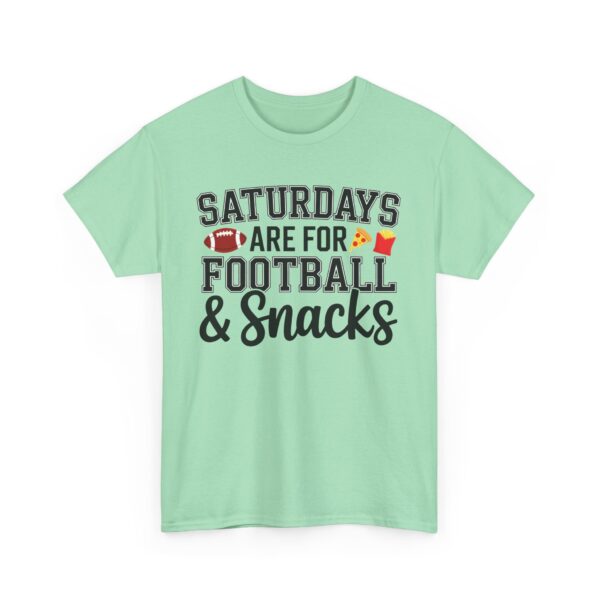 Saturdays Are for Football and Snacks Funny Weekend Game Unisex Heavy Cotton Tee - Image 6