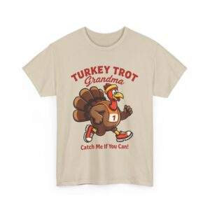 Turkey Trot Grandma – Funny Thanksgiving Run Unisex Heavy Cotton Tee