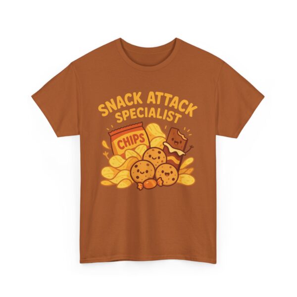 Snack Attack Specialist Funny Cartoon Food Lover Unisex Heavy Cotton Tee - Image 3