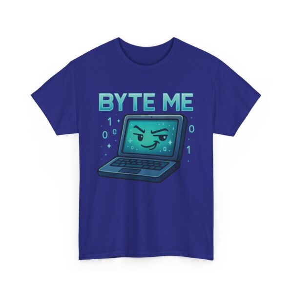 Byte Me Cute Tech Cartoon Programmer Humor Unisex Heavy Cotton Tee - Image 4