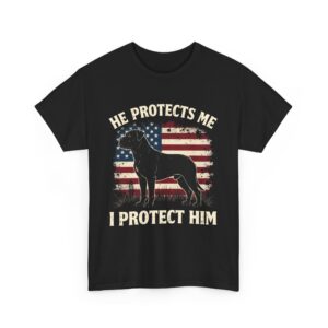 Loyal Guardian Bullmastiff Dog Patriotic Protection Art Unisex Heavy Cotton Tee