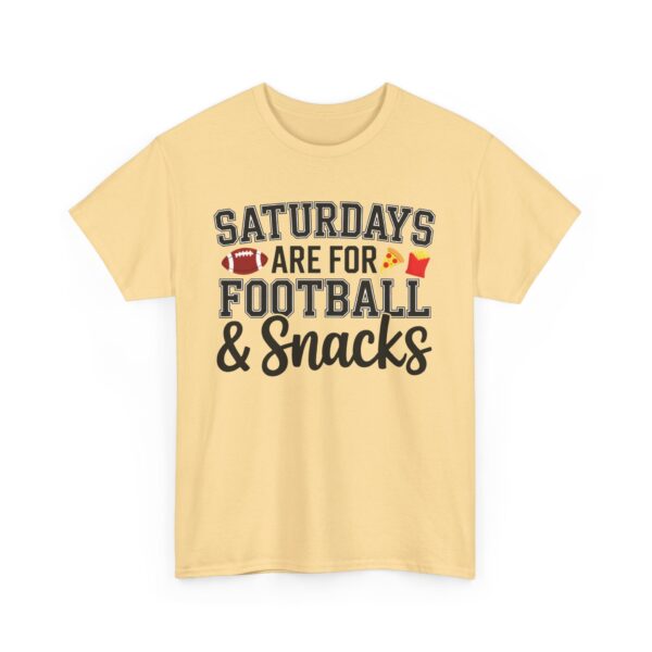 Saturdays Are for Football and Snacks Funny Weekend Game Unisex Heavy Cotton Tee - Image 3