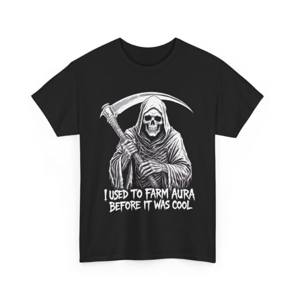 Funny Grim Reaper Aura Farming Horror Humor Unisex Heavy Cotton Tee