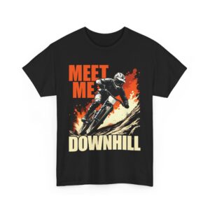 Meet Me Downhill – Cool Mountain Bike MTB Unisex Heavy Cotton Tee