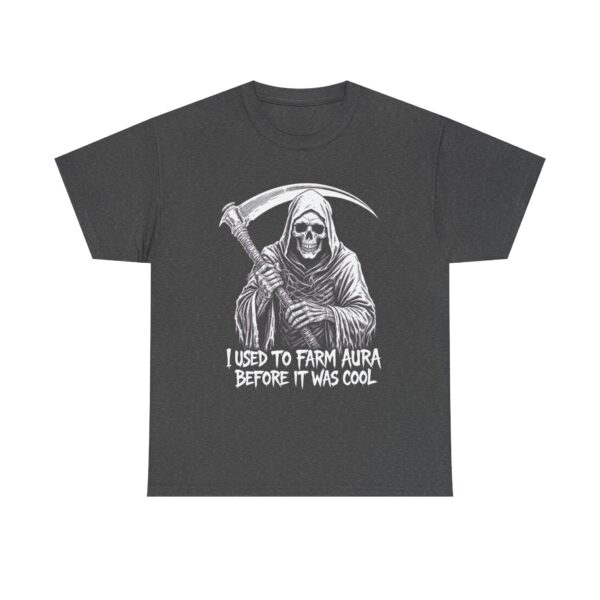 Funny Grim Reaper Aura Farming Horror Humor Unisex Heavy Cotton Tee - Image 2