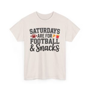 Saturdays Are for Football and Snacks Funny Weekend Game Unisex Heavy Cotton Tee