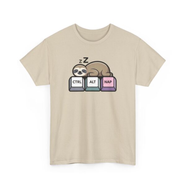 Ctrl + Alt + Nap + Sloth Funny Work From Home Tech Cartoon Unisex Heavy Cotton Tee