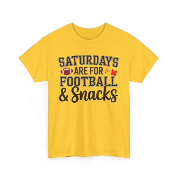 Saturdays Are for Football and Snacks Funny Weekend Game Unisex Heavy Cotton Tee - Image 5