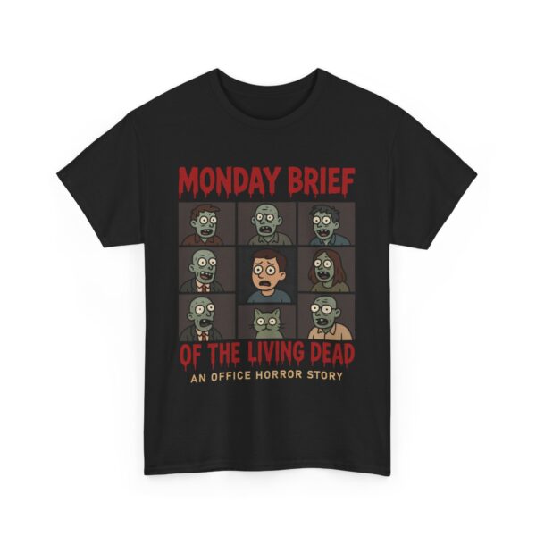 Monday Brief of the Living Dead | Funny Work Horror Video Call Grid Unisex Heavy Cotton Tee